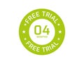 4 Months Free Trial stamp, 4 Months Free trial badges Royalty Free Stock Photo