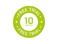 10 Months Free Trial stamp, 10 Months Free trial badges Royalty Free Stock Photo