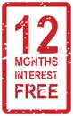12 Months Interest Free Stamp Royalty Free Stock Photo