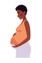 months pregnant afro american woman Royalty Free Stock Photo