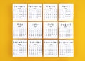 Months 1 to 12 January-December 2024 calendar page on yellow background