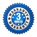 3 Months Warranty Badge Isolated