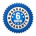 6 Months Warranty Badge Isolated