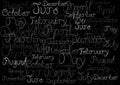 Months words title header background wallpaper