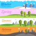 12 Months of the Year. Weather year information set. Seasons banners. Infographic concept background. Layout Royalty Free Stock Photo