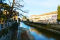 Monticato river, cityscape in Conegliano Veneto, Italy Royalty Free Stock Photo