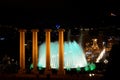 Montjuic, Barcelona, Spain. Magic colourful singing fountain.