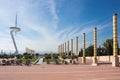 Montjuic Communications Tower in Barcelona Royalty Free Stock Photo