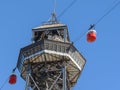 Montjuic`s Teleferic , cableway or cablecar in Brceloneta, Barcelona