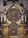 Tabernacle with golden angels inside the church of the sacred he