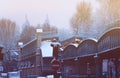 Montmartre and Sacre Coeur over metro under snow Royalty Free Stock Photo