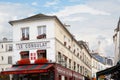 Montmartre typical restaurant in Paris, France