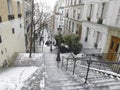 Montmartre under snow Royalty Free Stock Photo