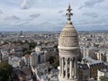 Montmartre view from Sacred Heart dome in Paris, France