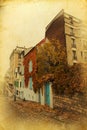 Montmartre with vintage texture Royalty Free Stock Photo