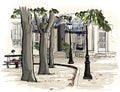 Montmartre in watercolor style