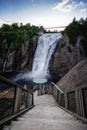 Montmorency Falls and Bridge quebec Royalty Free Stock Photo
