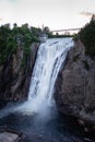 Montmorency Falls and Bridge quebec Royalty Free Stock Photo