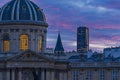 Montparnasse Tower and Sciences Academy in Perspectives at Paris Cloudy and Pinky Sky