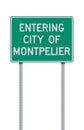 Montpelier City Entering road sign
