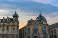 Comedy square and its classical facades, in Montpellier, Occitanie, France