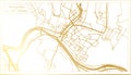 Montpellier France City Map in Retro Style in Golden Color. Outline Map Royalty Free Stock Photo