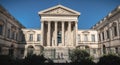 Architectural detail of the courthouse of Montpellier, France Royalty Free Stock Photo