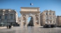Architecture detail of the Arc de Triomphe of Montpellier, France