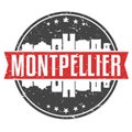 Montpellier France Round Travel Stamp. Icon Skyline City Design. Seal Tourism Badge vector illustration.