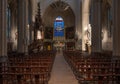 Montpellier, Occitanie, France - Gothical interior design of the Saint Roch catholic church Royalty Free Stock Photo