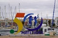 Port Leucate 50 for the fifty years of the city harbor in french Aude Languedoc Royalty Free Stock Photo