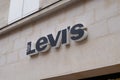 Levi`s Jeans shop sign brand and text logo levis store Royalty Free Stock Photo