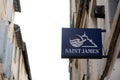 Saint james sign text store and brand logo of marine boat sea luxury shop in street