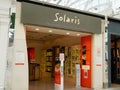 Solaris logo sign and brand text store global leader in sunglasses shop retail