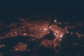 Montreal aerial view at night. Top view on modern city with street lights Royalty Free Stock Photo