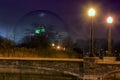 Montreal biosphere at night