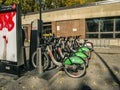 Montreal bixi bikes Royalty Free Stock Photo