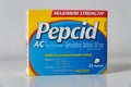 Box of Pepcid AC antacid over-the-counter medicine