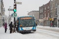 Commuters boarding a STM bus Royalty Free Stock Photo