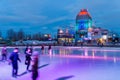 Pavillon Bonsecours ice skating rink in Montreal Royalty Free Stock Photo