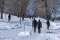 Mont-Royal Park in Montreal after snow storm Royalty Free Stock Photo