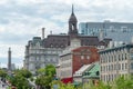 View of Old Montreal buildings and Montreal City Hall Royalty Free Stock Photo