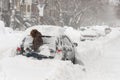 Snow storm Stella in Montreal Royalty Free Stock Photo