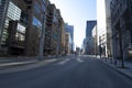 MONTREAL, CANADA - APRIL 28, 2020: Boulevard Robert-Bourassa in the down town area Royalty Free Stock Photo