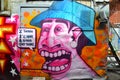 Street art laughing man