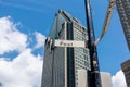 Montreal, Canada - August 15, 2021:Peel street and 1000 de la Gauchetiere is a skyscraper in Montreal