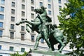 Equestrian statue by George W. Hill as part of the Montreal Boer War Memorial Royalty Free Stock Photo