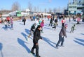 Old port ice ring artificial surface of ice,