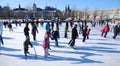 Old port ice ring artificial surface of ice,