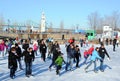 Old port ice ring artificial surface of ice,